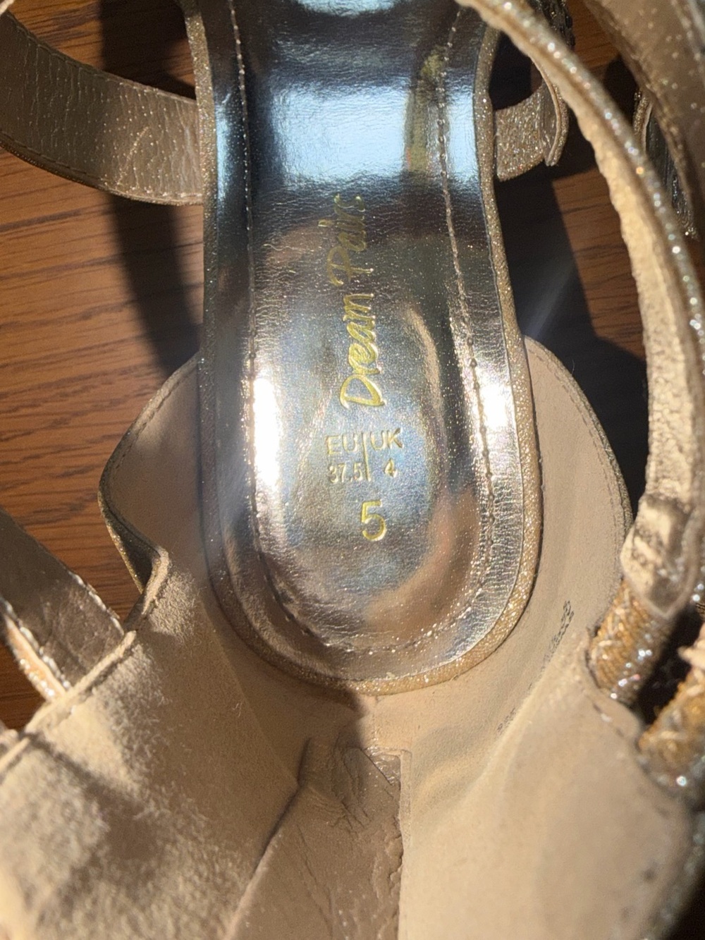 Womens size 5 Gold Strappy Embellished Dress Sandals - Picture 5 of 14